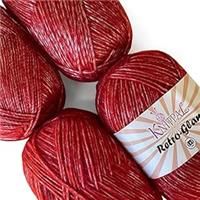 Retro-Glam Metallic Sparkle Yarn, Sheen, Soft, 4 1172m/400g, #3 Red)