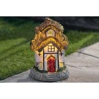 Thatched Cottage Solar Fairy House