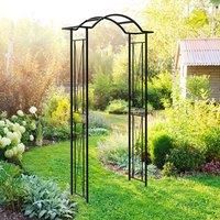 Panacea Wave Top Metal Garden Arch Black