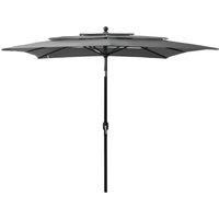3-Tier Parasol with Aluminium Pole Anthracite 2.5x2.5 m