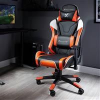 X Rocker Agility Esports Gaming Chair X Rocker Colour (Upholstery/Frame): Black/Orange/White  - Black/Orange/White - Size: 124cm H X 68cm W X 53cm D