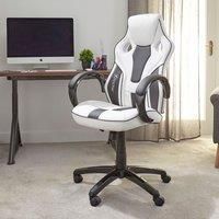 X Rocker Ergonomic Home Office Chair PC Gaming Seat PU Leather White Black