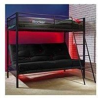 X Rocker Triple Sleeper Bunk Single 3ft High Bed Double Futon Cushion Included