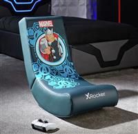 X-Rocker Official Marvel THOR Video Rocker Gaming Chair for Juniors, Folding Rocking Seat Official Marvel Licensed Console Gaming Seat, Faux Leather Chair for Children Hero - THOR Edition BLACK
