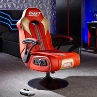 X-Rocker Official Marvel Iron Man Gaming Chair, Folding Audio Gaming Pedestal with Wireless Bluetooth 2.1 Speakers, Sound Reactive Vibrating Chair Gaming Seat for Kids & Juniors - Elite Edition