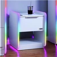 X Rocker Electra Bedside Table With Wireless Charging And App Controlled Led Lights, White