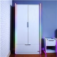 X Rocker Electra 2 Door Wardrobe With Drawer And App Controlled Led Lights