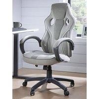 Maverick Fabric PC Office Chair - Dove Grey and Blush Pink, Dove Grey