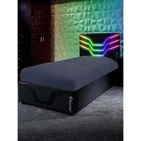 X ROCKER Cosmos RGB Ottoman Gaming Bed LED Lights Storage 3ft Single BLACK
