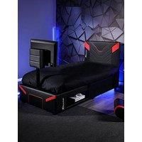 X ROCKER Cerberus TV Gaming Bed Single 3ft Bed TV Mount - CARBON RED | CLEARANCE
