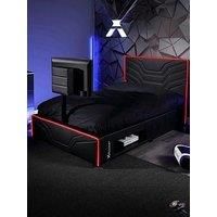 X Rocker Oracle Rgb Faux Leather Gaming Tv Bed - Double 4ft6 - Black