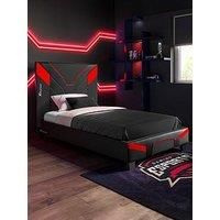 X ROCKER Cerberus MKII Gaming Bed Frame Faux Leather, 3 Sizes - CARBON RED