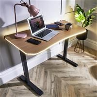 OKA Home Office Desk LED Lights Wireless Charging 110cm or 140cm Oak Effect