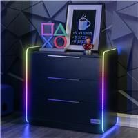 X ROCKER Electra Chest of 3 Drawers Sideboard App Controlled LED Lights Black