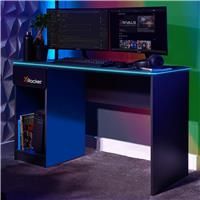 X Rocker Carbon-Tek Gaming Desk With Wireless Charging And Neo Fiber Led Lights