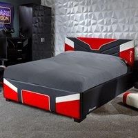 X ROCKER Cerberus MKII Ottoman Bed Frame Storage PU Leather 3ft 4ft 4ft6 RED
