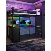 X Rocker Battlebunk Xl Rgb Double High Sleeper Bed With Desk, Drawers And App-Controlled Led Lights