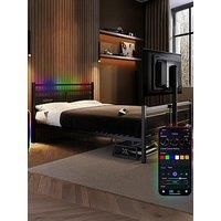 X Rocker Basecamp Rgb Double Led Gaming Tv Bed With App Controlled Led Lights - Black, Black