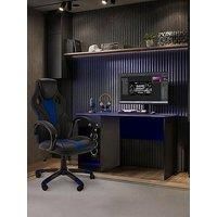 X Rocker X Rocker Gaming Bundle Carbon Tek Led Desk And Maverick Office Gaming Chair - Blue