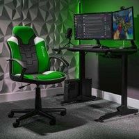 X-Rocker Saturn Gaming Chair, Mid Back Ergonomic Office with Armrest, Computer Swivel Chair with Back Support, Adjustable Height, Comfortable for Young Adults and Teens - GREEN