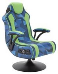 X Rocker Geo Camo 2.1 Stereo Audio Gaming Chair Blue Green