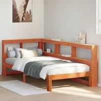 Bookcase Bed without Mattress Wax Brown 90x190 cm Solid Wood Pine