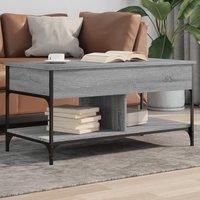 Coffee Table Grey Sonoma 100x50x50 cm Engineered Wood and Metal