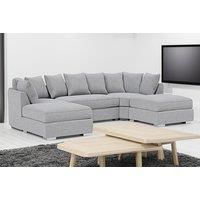 U Shaped Grey Sectional Sofa Set With 2 And 3 Seater Options