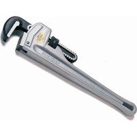 RIDGID Pipe Wrench 24 in. w/ Self Cleaning Thread & Hook Jaw Aluminum in Silver