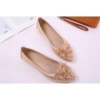 Unisex Silver Women'S Foldable Rhinestone Wedding Ballerina Shoes