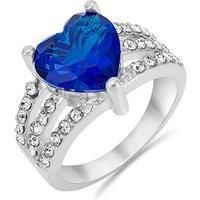 Crystal Heart Ring - Pink, Blue Or Clear