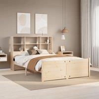 Bookcase Bed without Mattress 120x200cm Solid Wood Pine