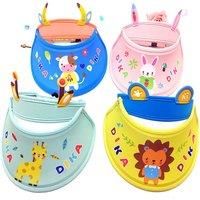 Kids Animal Character Sun Visor - Fox, Cow, Rabbit, Sheep, Giraffe Or Lion! - Black