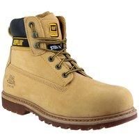 Caterpillar Holton Mens Honey/Yellow SB Safety Steel Toe Cap Lace Up Work Boots
