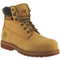 Caterpillar Holton Mens Honey/Yellow SB Safety Steel Toe Cap Lace Up Work Boots