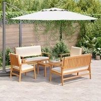 5 Piece Garden Sofa Set with Cushions Solid Wood Acacia
