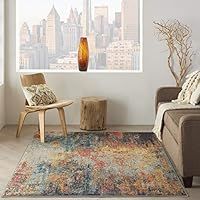 NOURISON Abstract Living Room Area Rug Multicoloured Soft Pile Carpet - 221cm x 160cm