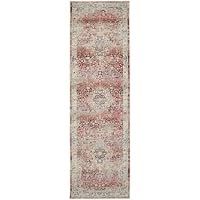 NOURISON Traditional Living Room Area Rug Red Ivory Easy Cleaning Carpet - 183cm x 61cm