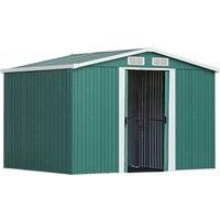 8x7ft Metal Garden Tool Storage Shed with Ventilators