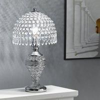 Polished Crystal Table Lamp with Umbrella Design for Bedroom