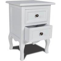 Nightstand with 2 Drawers MDF White