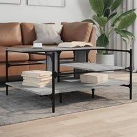 Coffee Table Grey Sonoma 100x100x48.5 cm EngineeredWood