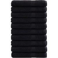 Premium Towels SOLUND 10 pcs Black 100x200 cm 600 gsm