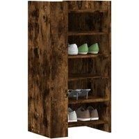 Shoe Cabinet Smoked Oak 52x37.5x100 cm Engineered Wood