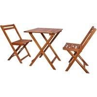 3 Piece Folding Bistro Set Solid Acacia Wood