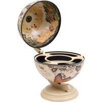 Tabletop Globe Bar Wine Stand Eucalyptus Wood White