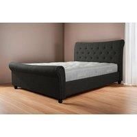 Monaco Grey Fabric Button Bed - 2 Sizes!