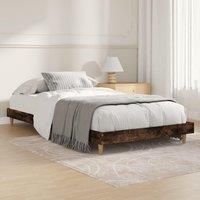 Bed Frame Smoked Oak 100x200 cm Engineered Wood
