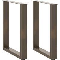 Coffee Table Legs U-Shaped 2 pcs Natural Steel 70x(72-73) cm Steel