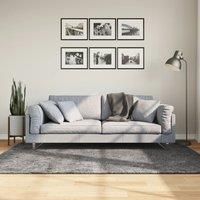 Rug Short Pile Soft and Washable Anthracite 140x200 cm